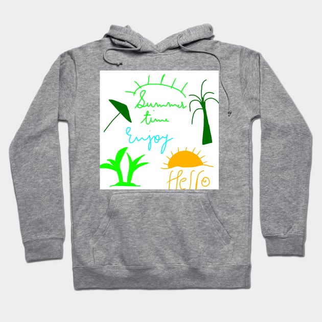 yellow blue green summer time background Hoodie by Artistic_st